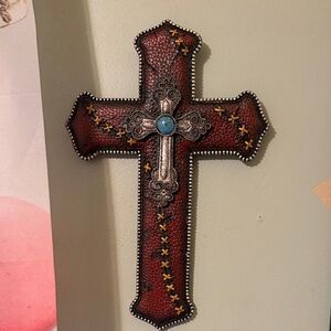 Decorative Cross with Silver Accents